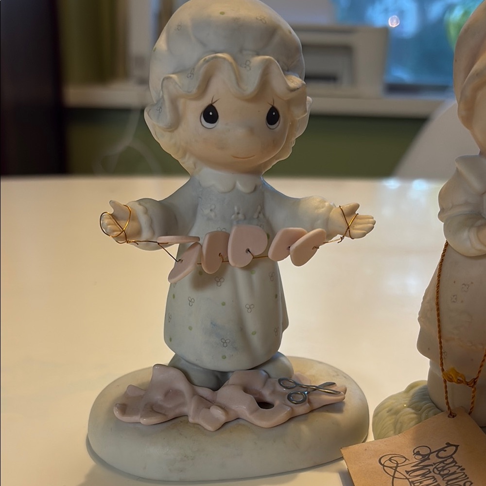 Charming Figurine with Heart Garland precious moments